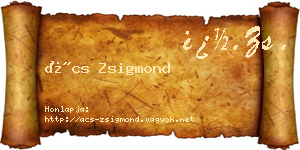 Ács Zsigmond névjegykártya
