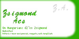 zsigmond acs business card